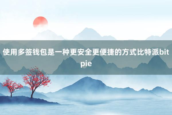 使用多签钱包是一种更安全更便捷的方式比特派bitpie