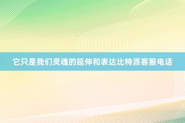 它只是我们灵魂的延伸和表达比特派客服电话