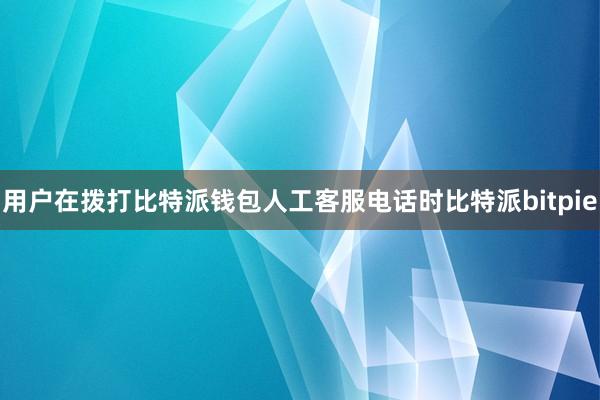 用户在拨打比特派钱包人工客服电话时比特派bitpie