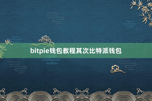 bitpie钱包教程其次比特派钱包