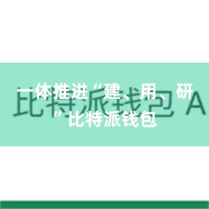 一体推进“建、用、研”比特派钱包